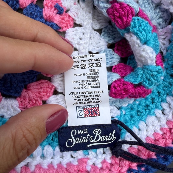 NWT MC2 Saint Barth Crochet Bucket Hat Multicolor - Picture 7 of 12